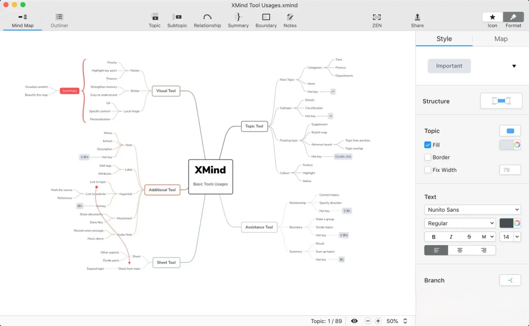 Xmind思维导图工具